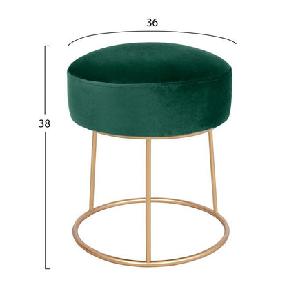 Stool Karlo Hm8411.03 Cypress Green Color Velvet With Gold Base ''36x38 H Cm