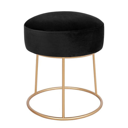 Stool Karlo Hm8411.04 Black With Velvet With Gold Base ''36x38 H Cm