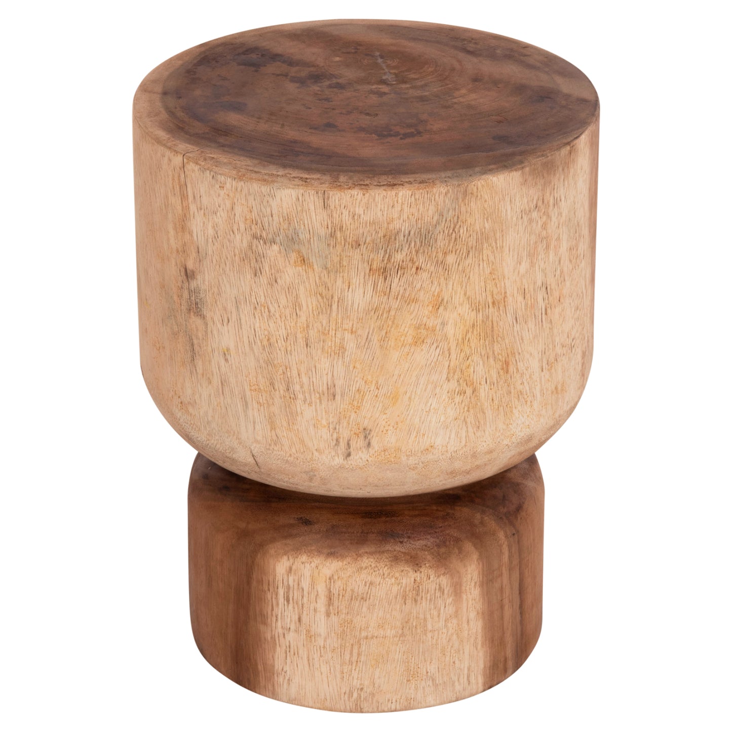 Round Stool Febryd Hm18233.11 Solid Suar Wood In Natural Φ35x45hcm.