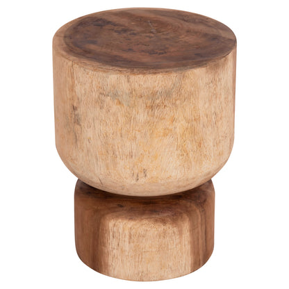 Round Stool Febryd Hm18233.11 Solid Suar Wood In Natural Φ35x45hcm.