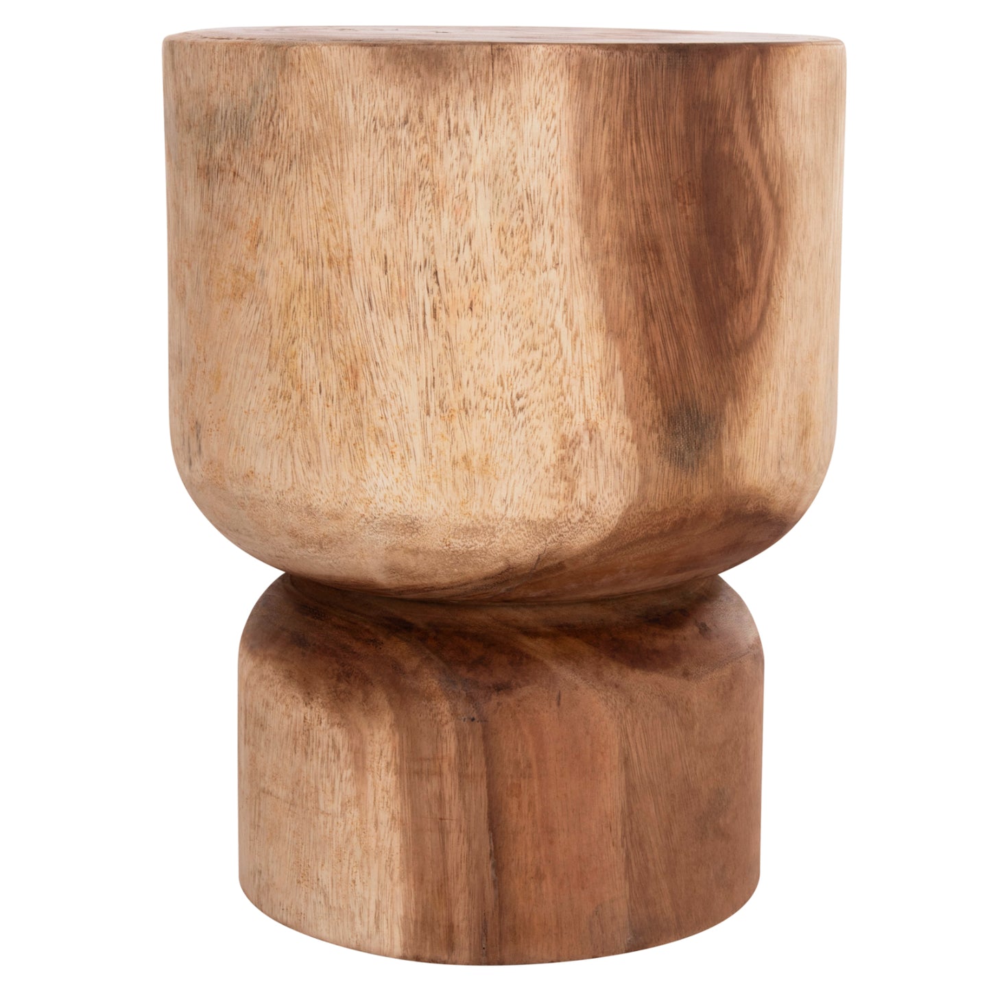 Round Stool Febryd Hm18233.11 Solid Suar Wood In Natural Φ35x45hcm.