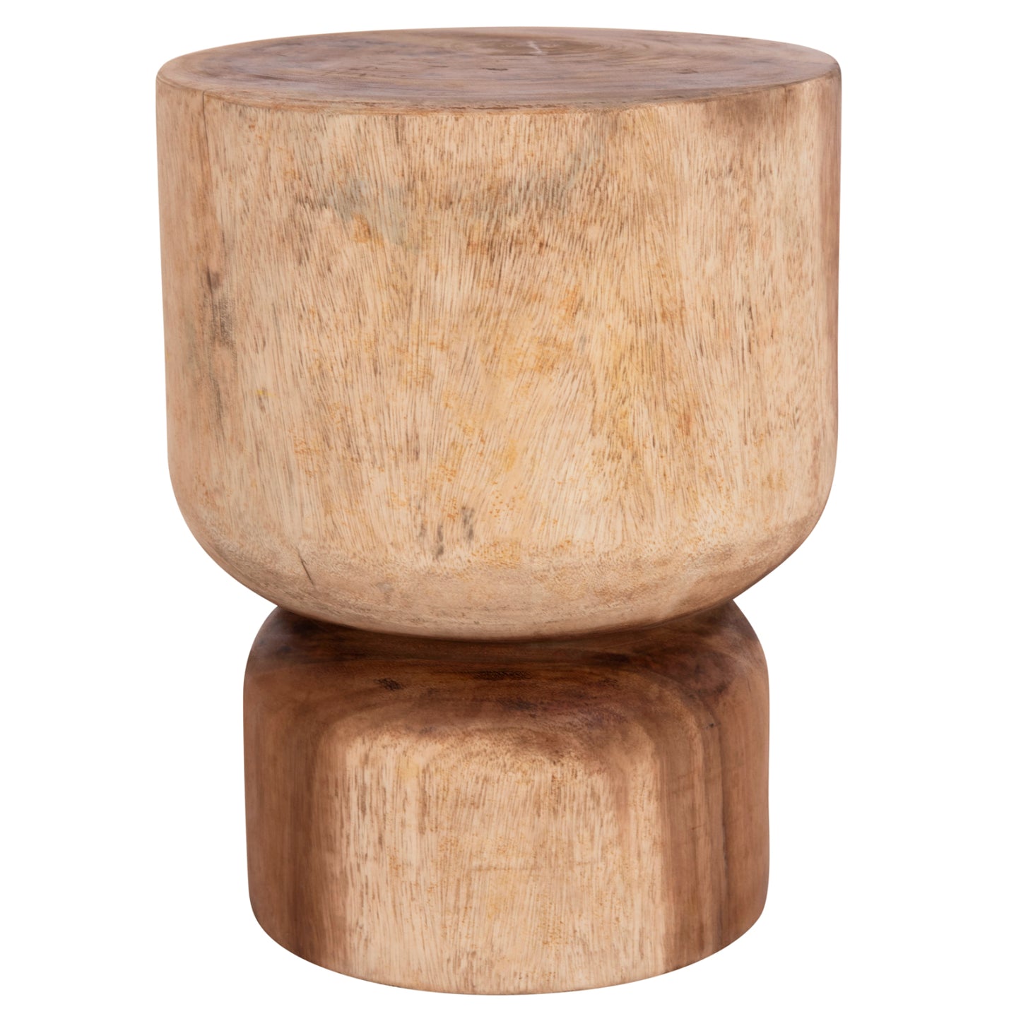 Round Stool Febryd Hm18233.11 Solid Suar Wood In Natural Φ35x45hcm.