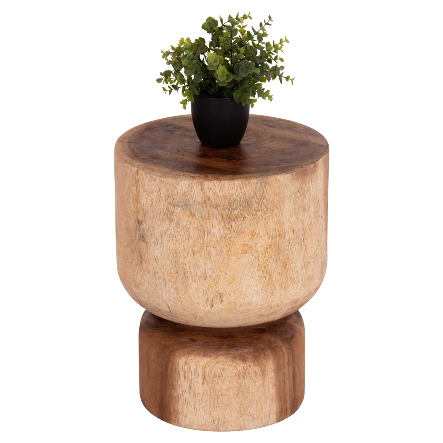 Round Stool Febryd Hm18233.11 Solid Suar Wood In Natural Φ35x45hcm.