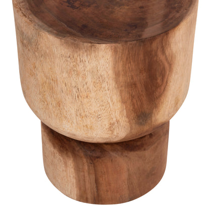 Round Stool Febryd Hm18233.11 Solid Suar Wood In Natural Φ35x45hcm.