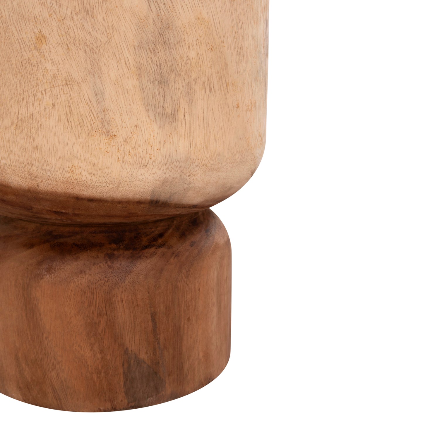Round Stool Febryd Hm18233.11 Solid Suar Wood In Natural Φ35x45hcm.