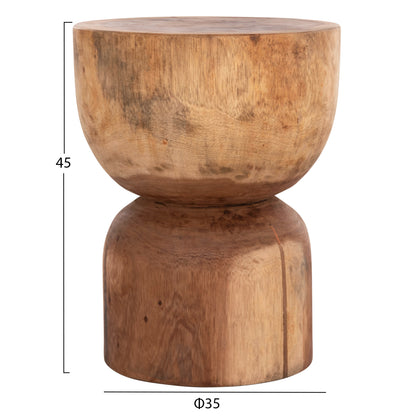 Round Stool Febryn Hm18234.11 Solid Suar Wood In Natural Φ35x45hcm.