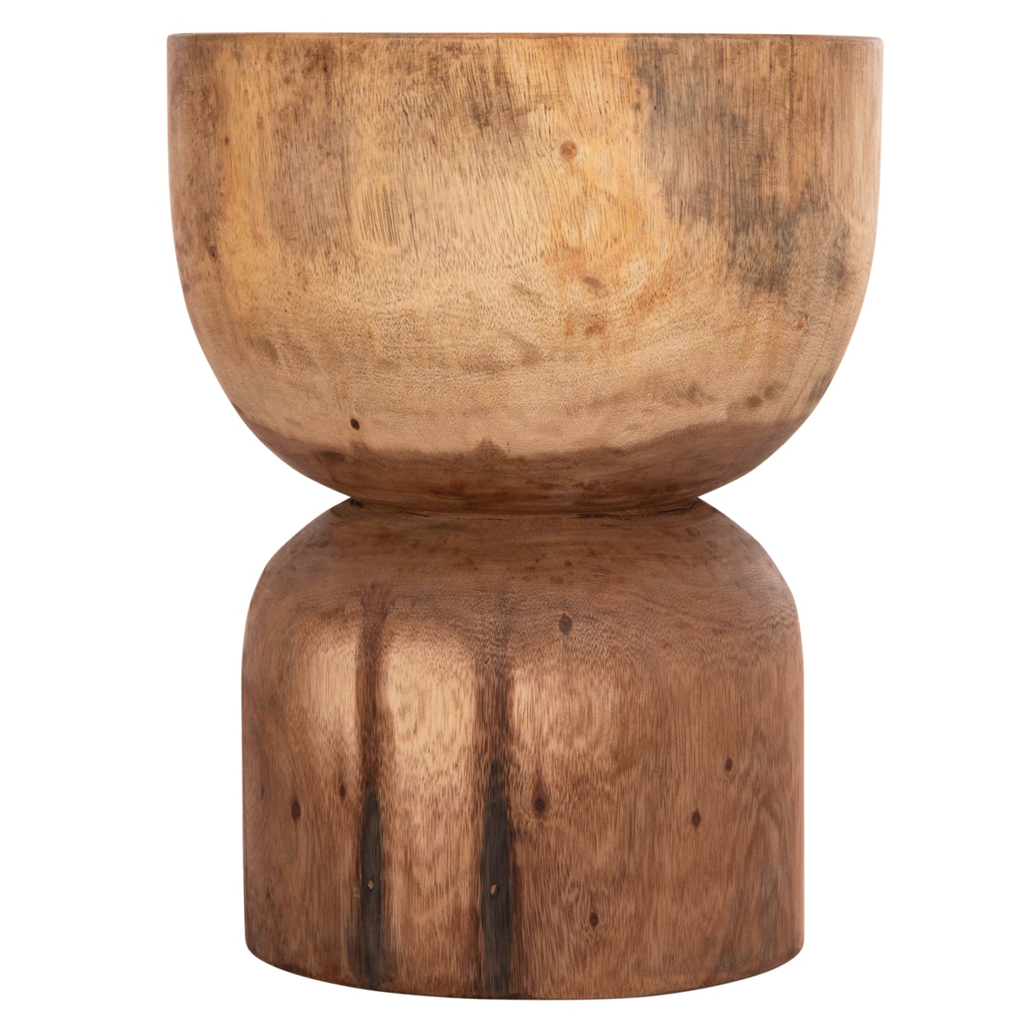 Round Stool Febryn Hm18234.11 Solid Suar Wood In Natural Φ35x45hcm.