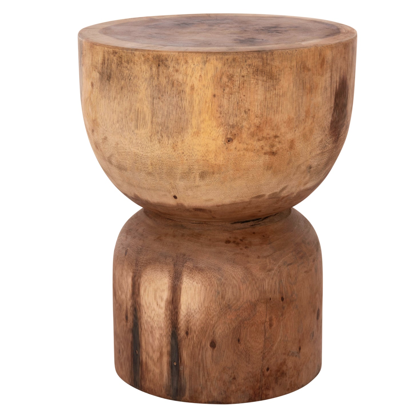 Round Stool Febryn Hm18234.11 Solid Suar Wood In Natural Φ35x45hcm.