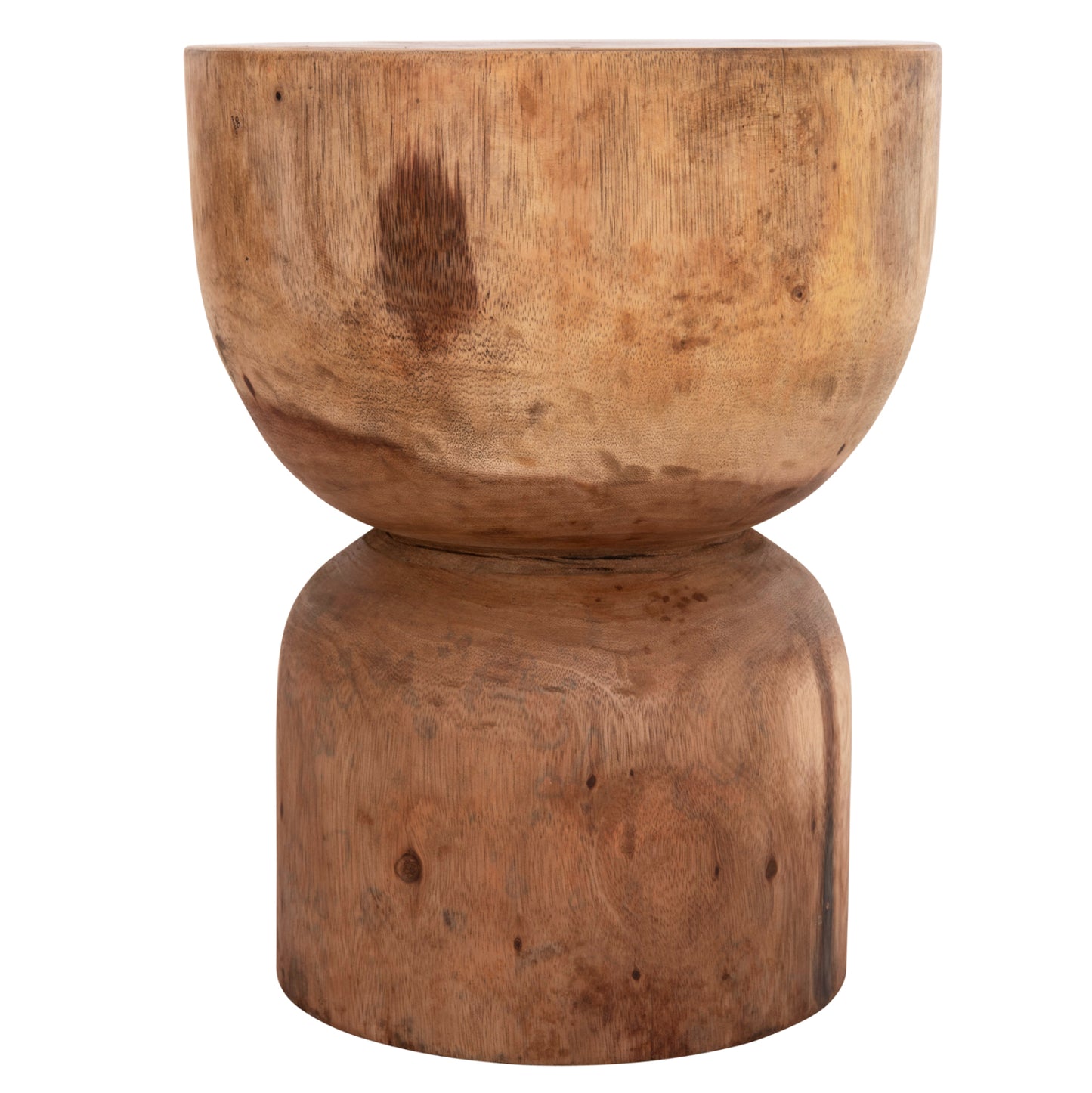 Round Stool Febryn Hm18234.11 Solid Suar Wood In Natural Φ35x45hcm.
