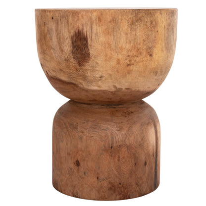 Round Stool Febryn Hm18234.11 Solid Suar Wood In Natural Φ35x45hcm.