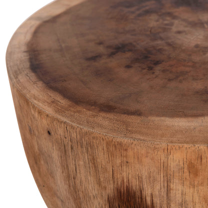 Round Stool Febryn Hm18234.11 Solid Suar Wood In Natural Φ35x45hcm.