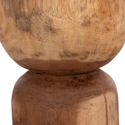 Round Stool Febryn Hm18234.11 Solid Suar Wood In Natural Φ35x45hcm.