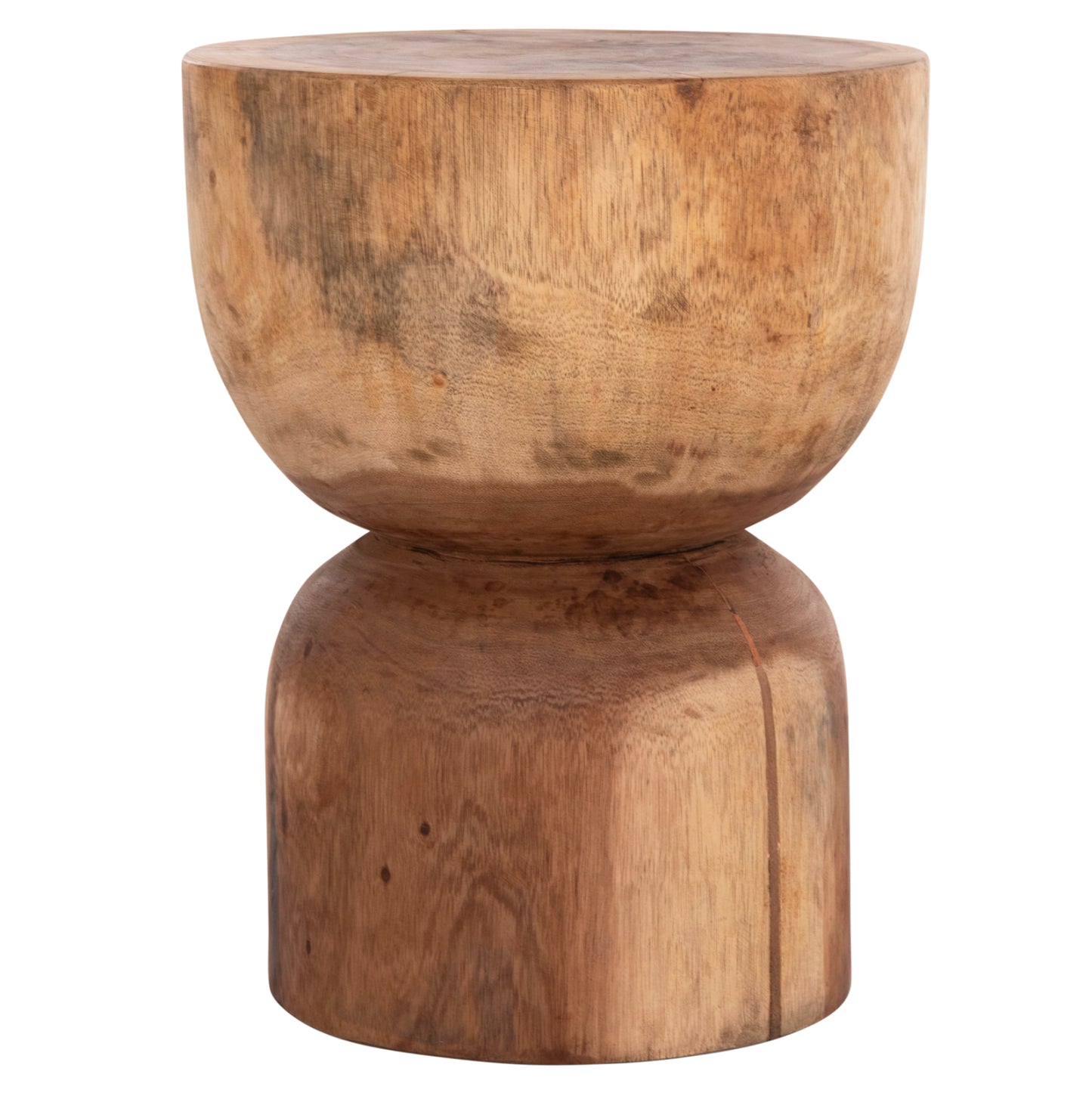 Round Stool Febryn Hm18234.11 Solid Suar Wood In Natural Φ35x45hcm.