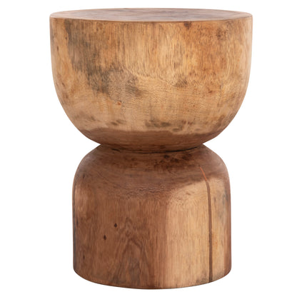 Round Stool Febryn Hm18234.11 Solid Suar Wood In Natural Φ35x45hcm.