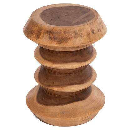 Round Stool Bellows Hm18235.11 Solid Suar Wood In Natural Φ35x45hcm.