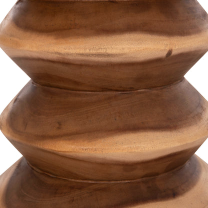 Round Stool Bellows Hm18235.11 Solid Suar Wood In Natural Φ35x45hcm.