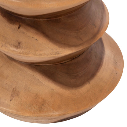 Round Stool Bellows Hm18235.11 Solid Suar Wood In Natural Φ35x45hcm.
