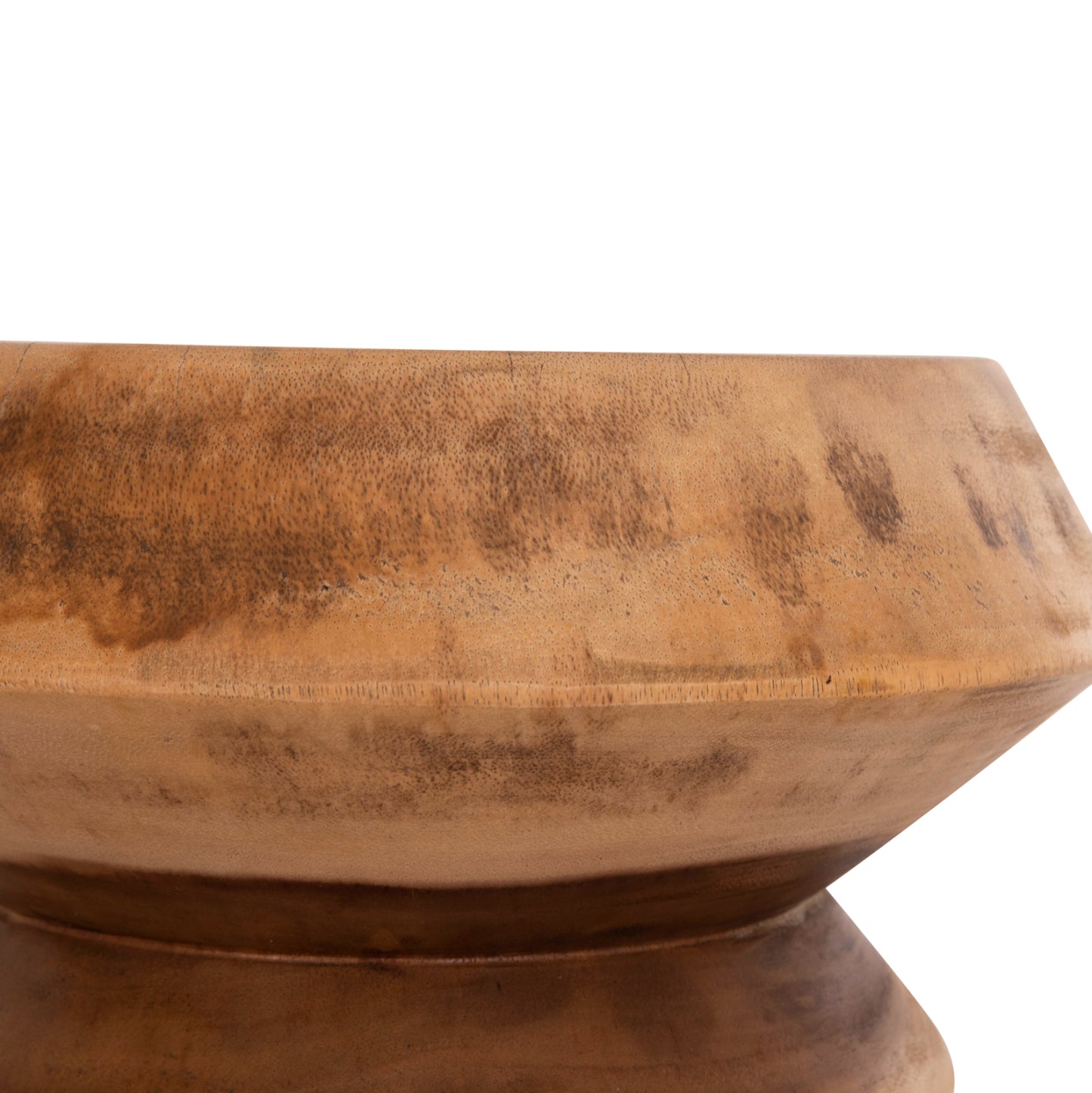 Round Stool Bellows Hm18235.11 Solid Suar Wood In Natural Φ35x45hcm.