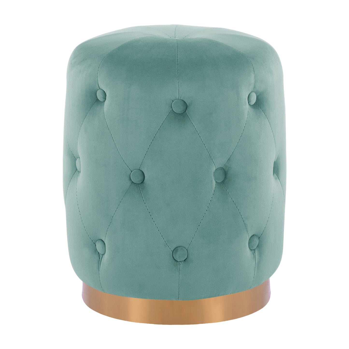 Round Stool Torrie Hm8405.07 Pistachio Green Velvet-gold Base Φ37x46Ηcm.