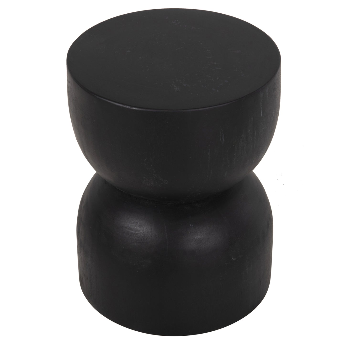Round Stool Febry Hm9753.02 Solid Suar Wood In Black Φ35x45hcm.