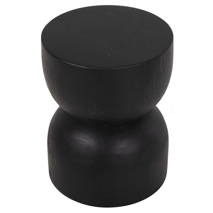 Round Stool Febry Hm9753.02 Solid Suar Wood In Black Φ35x45hcm.