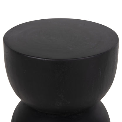 Round Stool Febry Hm9753.02 Solid Suar Wood In Black Φ35x45hcm.