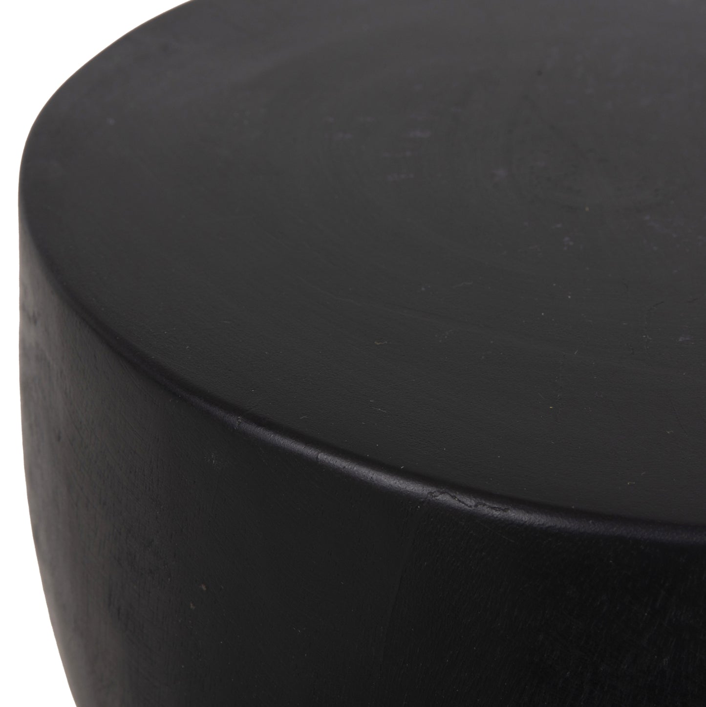 Round Stool Febry Hm9753.02 Solid Suar Wood In Black Φ35x45hcm.