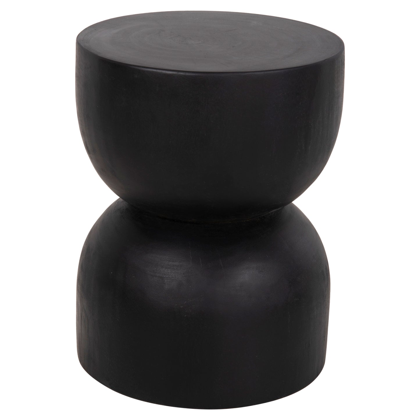 Round Stool Febry Hm9753.02 Solid Suar Wood In Black Φ35x45hcm.