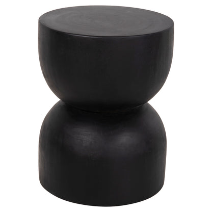 Round Stool Febry Hm9753.02 Solid Suar Wood In Black Φ35x45hcm.