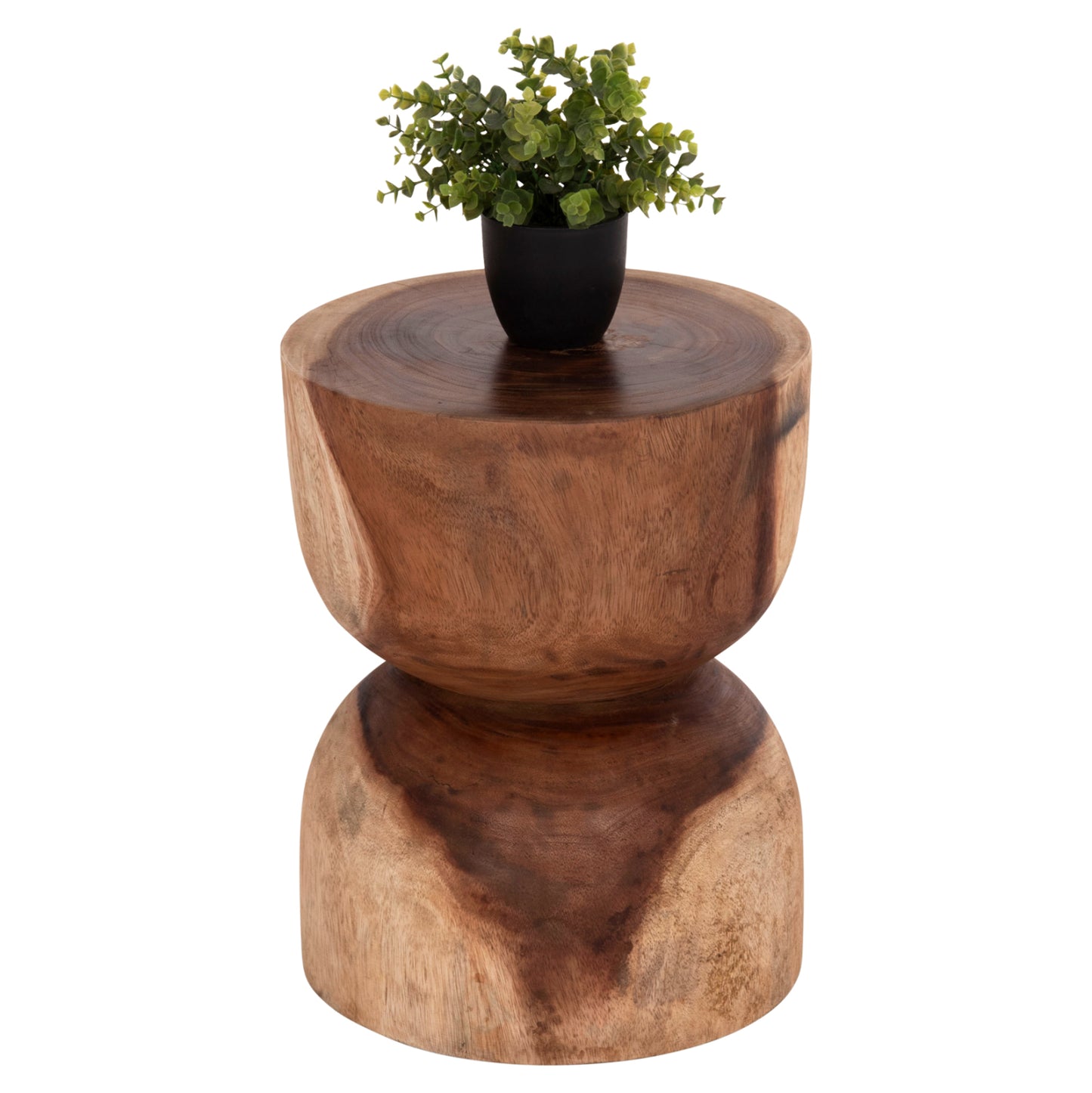 Round Stool Febry Hm9753.11 Solid Suar Wood In Natural Φ35x45hcm.