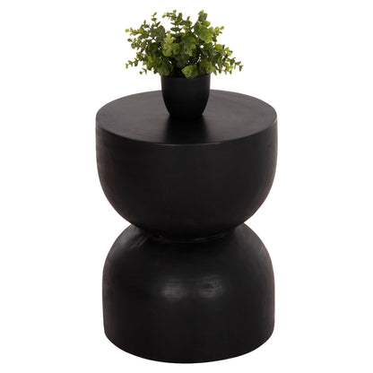 Round Stool Febry Hm9753.12 Solid Suar Wood In Black Φ35x45hcm.