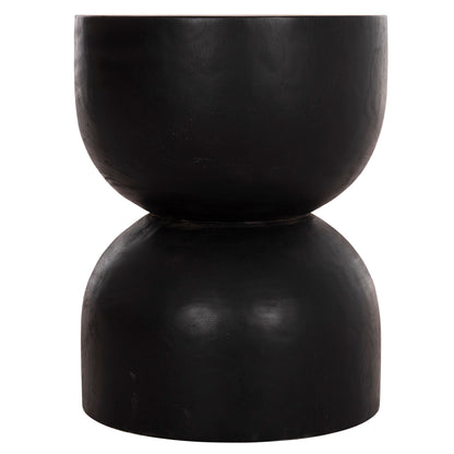 Round Stool Febry Hm9753.12 Solid Suar Wood In Black Φ35x45hcm.