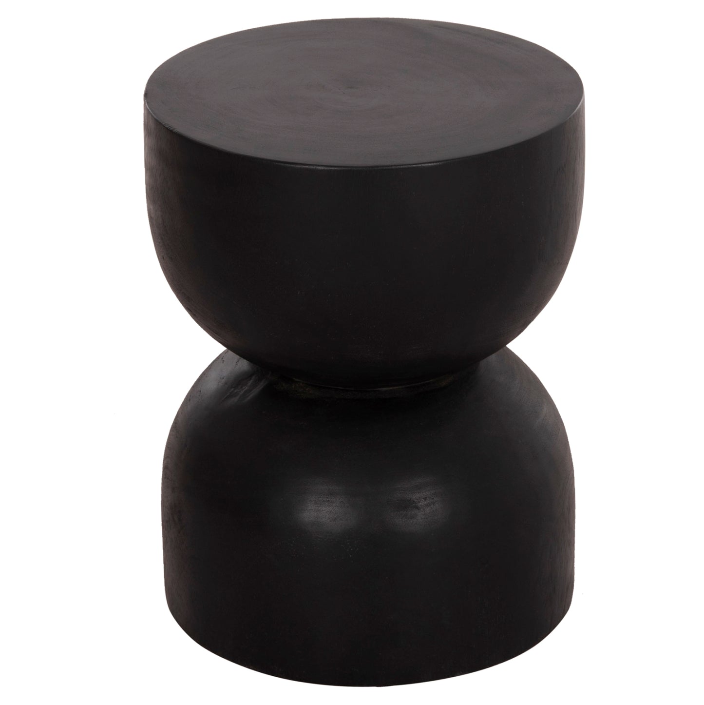 Round Stool Febry Hm9753.12 Solid Suar Wood In Black Φ35x45hcm.