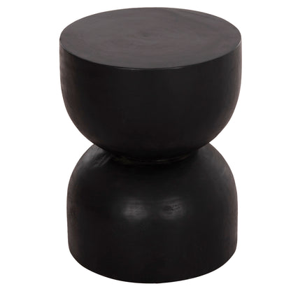 Round Stool Febry Hm9753.12 Solid Suar Wood In Black Φ35x45hcm.