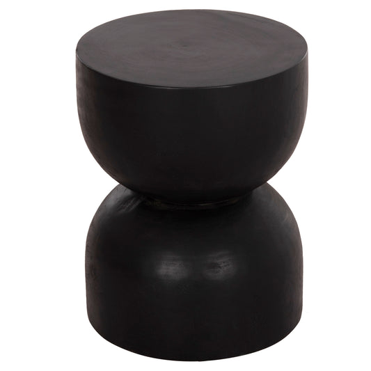 Round Stool Febry Hm9753.12 Solid Suar Wood In Black Φ35x45hcm.