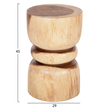 Round Stool Bello Hm9900 Solid Suar Wood In Natural Color Φ29x45h Cm.