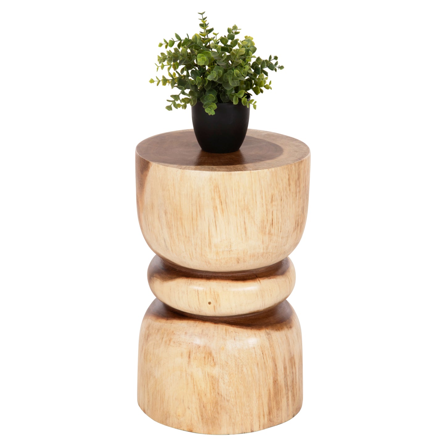 Round Stool Bello Hm9900 Solid Suar Wood In Natural Color Φ29x45h Cm.