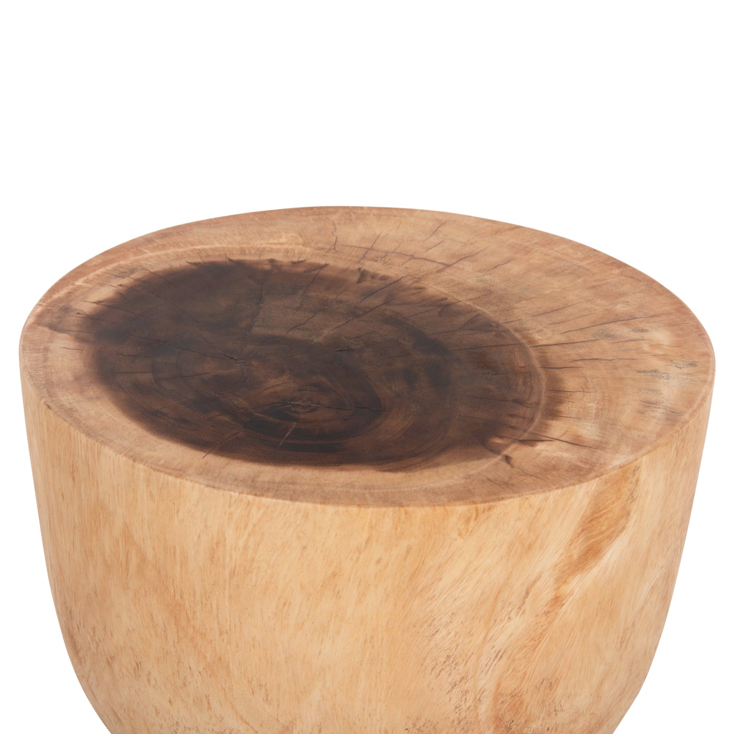 Round Stool Mamba Hm9901 Solid Suar Wood In Natural Color Φ30x46h Cm.