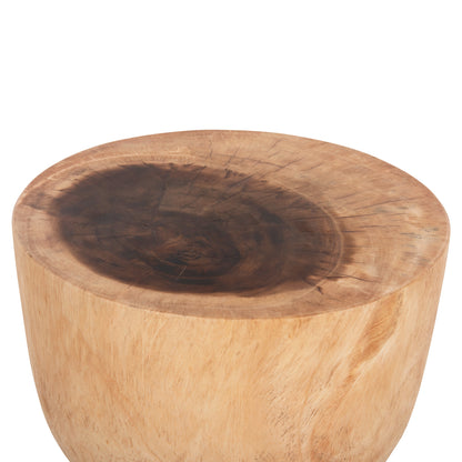 Round Stool Mamba Hm9901 Solid Suar Wood In Natural Color Φ30x46h Cm.
