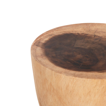 Round Stool Mamba Hm9901 Solid Suar Wood In Natural Color Φ30x46h Cm.
