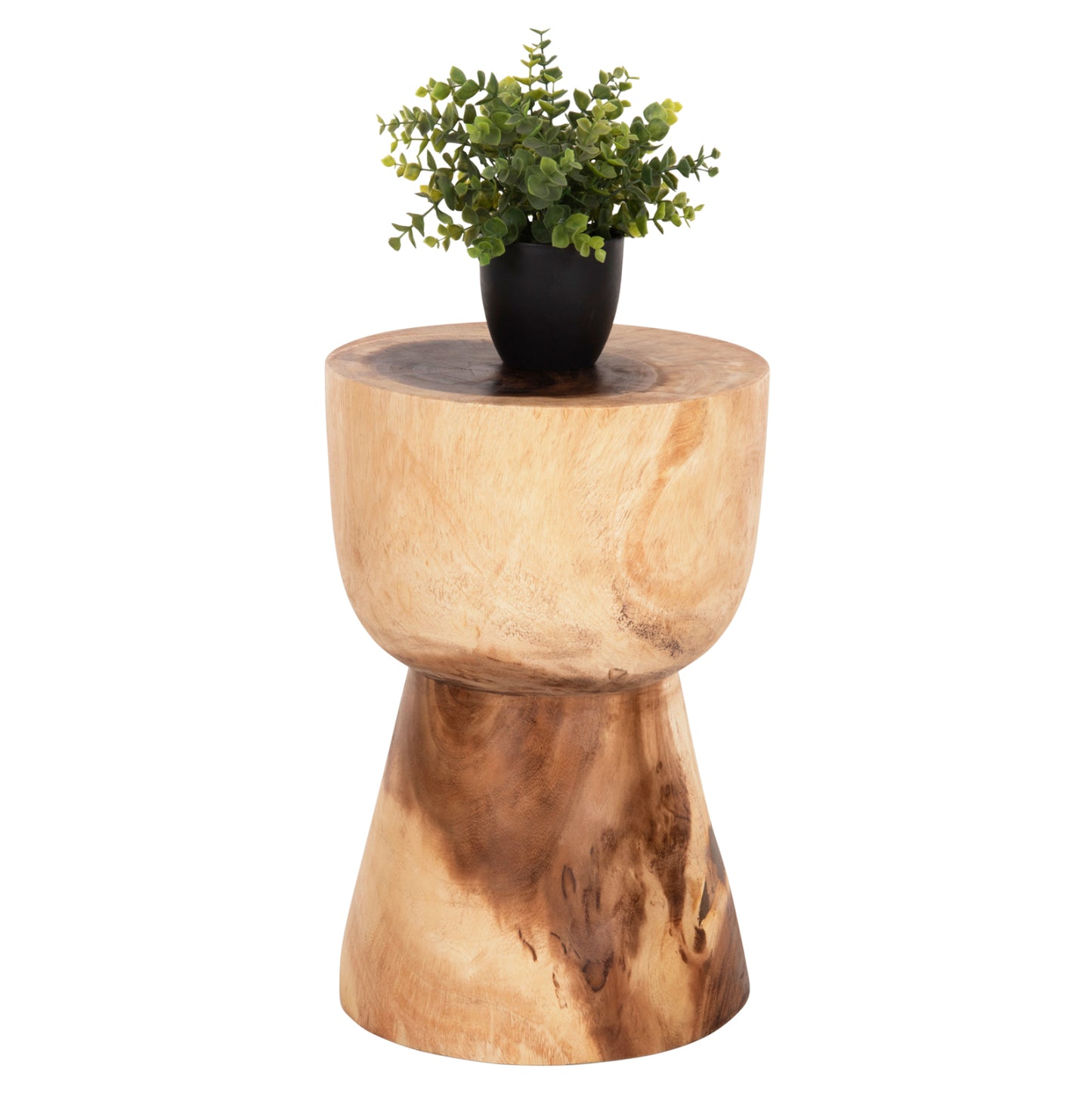Round Stool Mamba Hm9901 Solid Suar Wood In Natural Color Φ30x46h Cm.