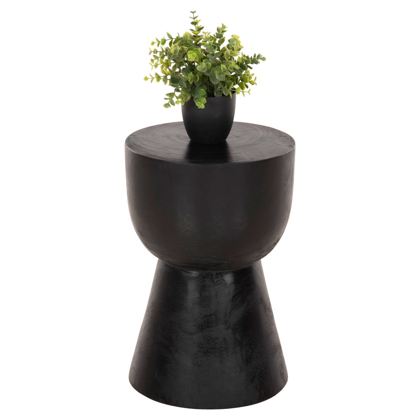 Round Stool Mamba Hm9901.02 Solid Suar Wood In Black Color Φ30x45h Cm.