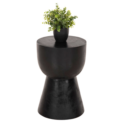 Round Stool Mamba Hm9901.02 Solid Suar Wood In Black Color Φ30x45h Cm.