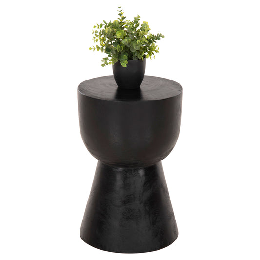 Round Stool Mamba Hm9901.02 Solid Suar Wood In Black Color Φ30x45h Cm.