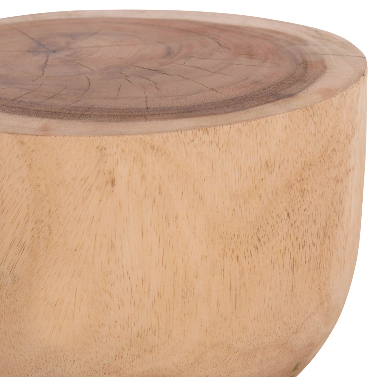 Round Stool Mamba Hm9901.11 Solid Suar Wood In Natural Color Φ30x45hcm.