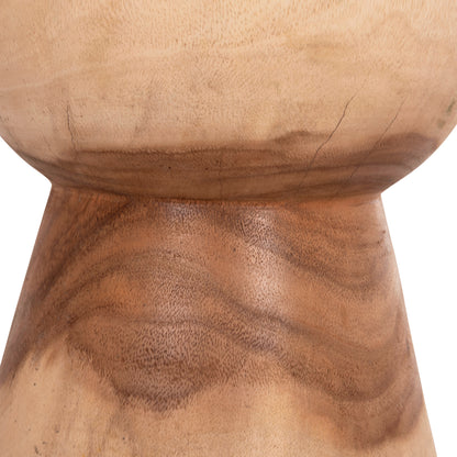 Round Stool Mamba Hm9901.11 Solid Suar Wood In Natural Color Φ30x45hcm.