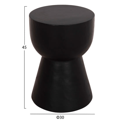 Round Stool Mamba Hm9901.12 Solid Suar Wood In Black Color Φ30x45hcm.