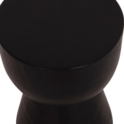 Round Stool Mamba Hm9901.12 Solid Suar Wood In Black Color Φ30x45hcm.