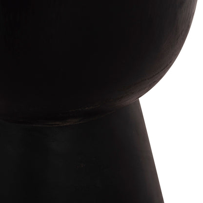 Round Stool Mamba Hm9901.12 Solid Suar Wood In Black Color Φ30x45hcm.