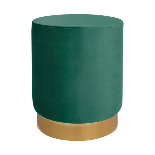 Velvet Stool Levy Hm8408.03 In Blue Color With Gold Base ''35x43cm